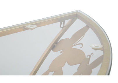 Console Murale Papillons – Métal doré et plateau verre 120x40,5x37,2 cm