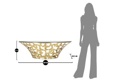 Console Murale Papillons – Métal doré et plateau verre 120x40,5x37,2 cm