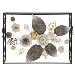 Console Glam Dark – Metallo nero e piano a specchio multicolore 111,8x41,9x80 cm