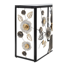 Console Glam Dark – Metallo nero e piano a specchio multicolore 111,8x41,9x80 cm