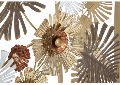 Console Glam Floris – Metal dourado e tampo espelhado multicolorido 113x40x80 cm