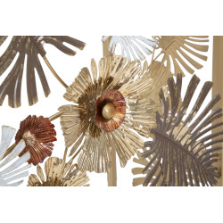 Console Glam Floris – Metal dourado e tampo espelhado multicolorido 113x40x80 cm