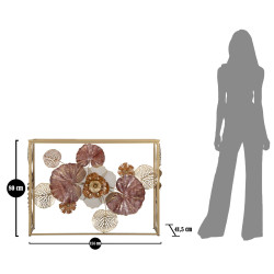 Console Glam Red – Métal doré et plateau miroir multicolore 114x41,5x80 cm