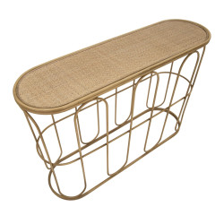 Consola Samui – Metal y ratán natural 110x32x77 cm