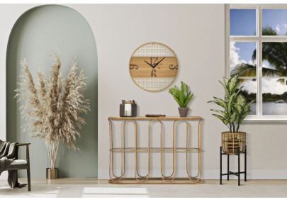 Console Samui – Metal e Rattan Natural 110x32x77 cm