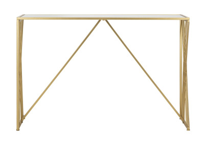 Console Easy – Metal dourado e tampo espelhado 120x40x80 cm