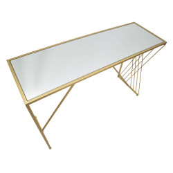 Console Easy – Metallo dorato e piano a specchio 120x40x80 cm
