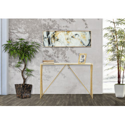Console Easy – Metallo dorato e piano a specchio 120x40x80 cm