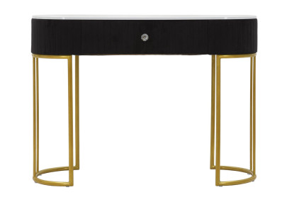 Console Montpellier Preto – Metal, madeira e tecido multicolorido 100x43x74 cm