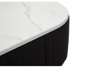 Console Montpellier Preto – Metal, madeira e tecido multicolorido 100x43x74 cm