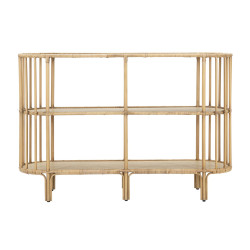 Console Panama 3 étagères – Métal, rotin et plastique 120x37,5x80 cm