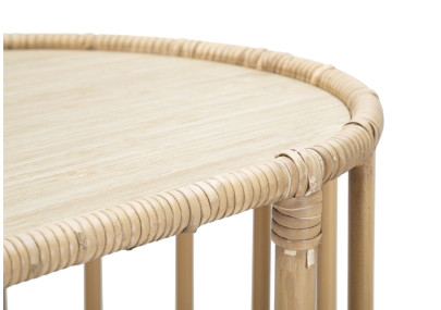 Console Panama 3 étagères – Métal, rotin et plastique 120x37,5x80 cm