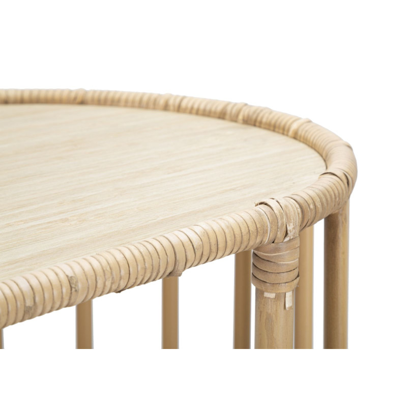 Console Panama 3 étagères – Métal, rotin et plastique 120x37,5x80 cm