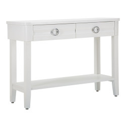 Console Shine – Bois de sapin, MDF et métal blanc 110x40x82 cm