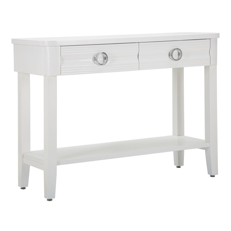 Console Shine – Abeto, MDF e metal branco 110x40x82 cm