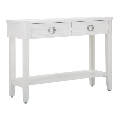 Console Shine – Bois de sapin, MDF et métal blanc 110x40x82 cm