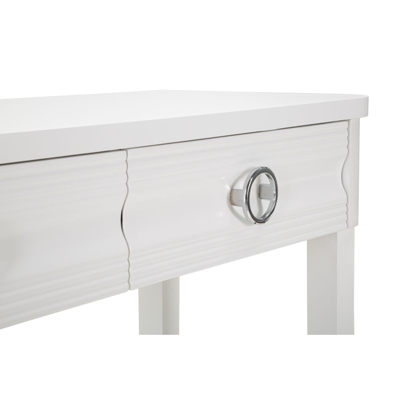 Console Shine – Bois de sapin, MDF et métal blanc 110x40x82 cm