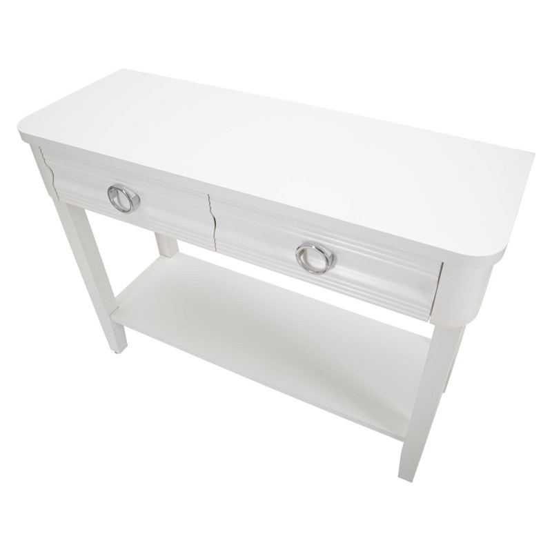 Console Shine – Abeto, MDF e metal branco 110x40x82 cm