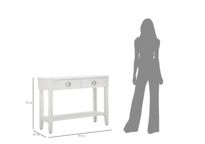 Console Shine – Abete, MDF e metallo bianco 110x40x82 cm