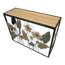 Console Ressort – Metal preto, MDF e vidro multicolorido 108x36,8x80 cm