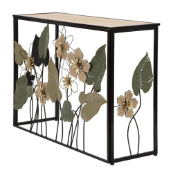 Console Ressort – Metal preto, MDF e vidro multicolorido 108x36,8x80 cm