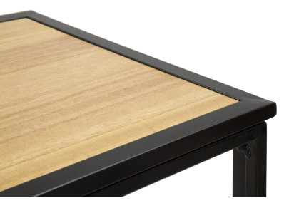 Consola Ressort – Metal negro, MDF y cristal multicolor 108x36,8x80 cm