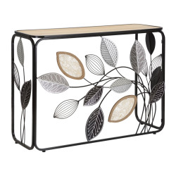 Console Outono – Metal preto, MDF e vidro multicolorido 108x36,8x80 cm