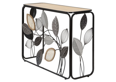 Console Outono – Metal preto, MDF e vidro multicolorido 108x36,8x80 cm