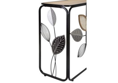 Console Outono – Metal preto, MDF e vidro multicolorido 108x36,8x80 cm