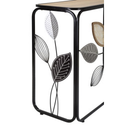 Console Automne – Métal noir, MDF et verre multicolore 108x36,8x80 cm