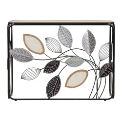 Console Outono – Metal preto, MDF e vidro multicolorido 108x36,8x80 cm