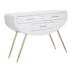 Console Venus – MDF e metal branco e dourado 110x40x80 cm
