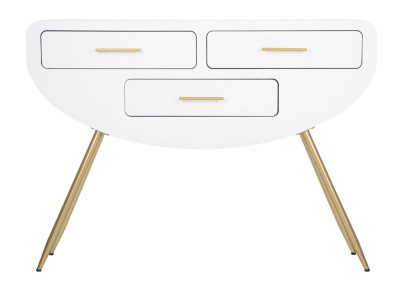 Console Venus – MDF e metallo bianco e oro 110x40x80 cm