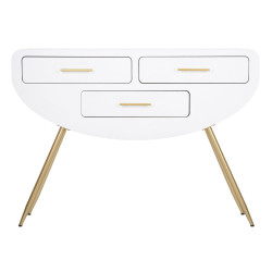 Console Venus – MDF e metallo bianco e oro 110x40x80 cm