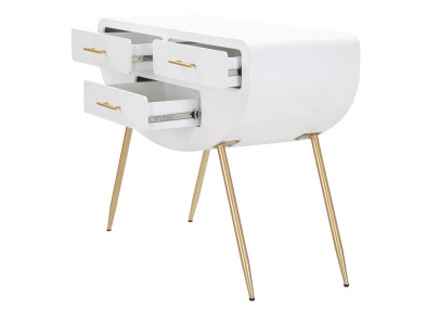 Console Venus – MDF e metallo bianco e oro 110x40x80 cm