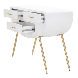 Console Venus – MDF e metallo bianco e oro 110x40x80 cm