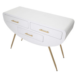Console Venus – MDF e metallo bianco e oro 110x40x80 cm