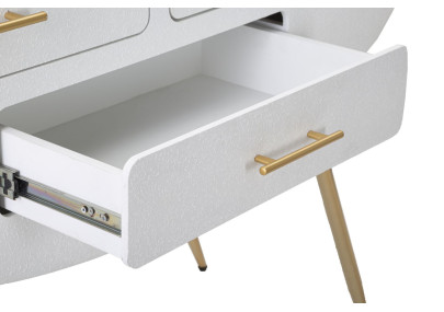 Console Venus – MDF et métal blanc et or 110x40x80 cm