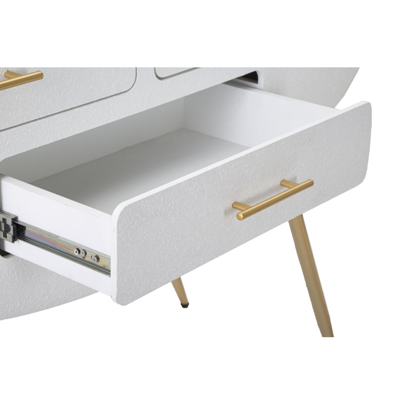Console Venus – MDF e metallo bianco e oro 110x40x80 cm