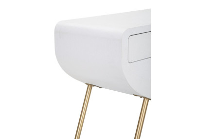 Console Venus – MDF et métal blanc et or 110x40x80 cm