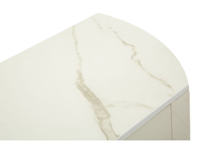 Console Sharon – Bois de pin, MDF, métal et plastique blanc et or 100x40x75 cm