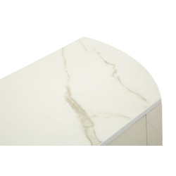 Console Sharon – Bois de pin, MDF, métal et plastique blanc et or 100x40x75 cm