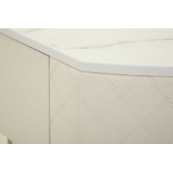 Console Sharon – Pin, MDF, metal e plástico branco e dourado 100x40x75 cm