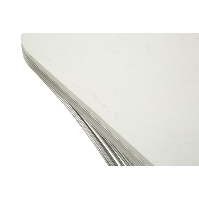 Consola Bande – Metal plateado y mármol 120x35x79 cm