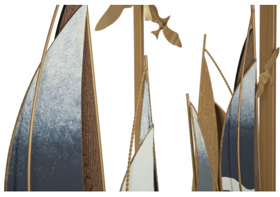 Console Vele – Métal doré, MDF et miroir multicolore 108x37x80 cm