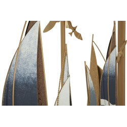 Console Vele – Métal doré, MDF et miroir multicolore 108x37x80 cm