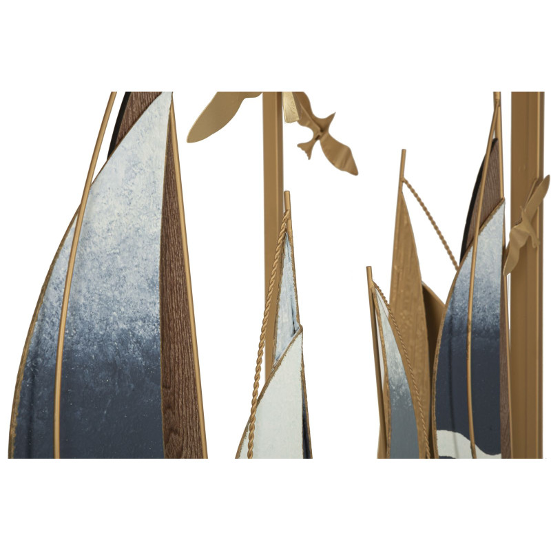 Console Vele – Metallo dorato, MDF e specchio multicolore 108x37x80 cm