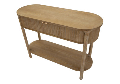 Console Göteborg – Bois de sapin, MDF et métal brun 110x40x80 cm