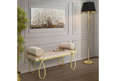 Banc Ruban Rose – Douceur Romantique 112,5 x 49 x 53 cm