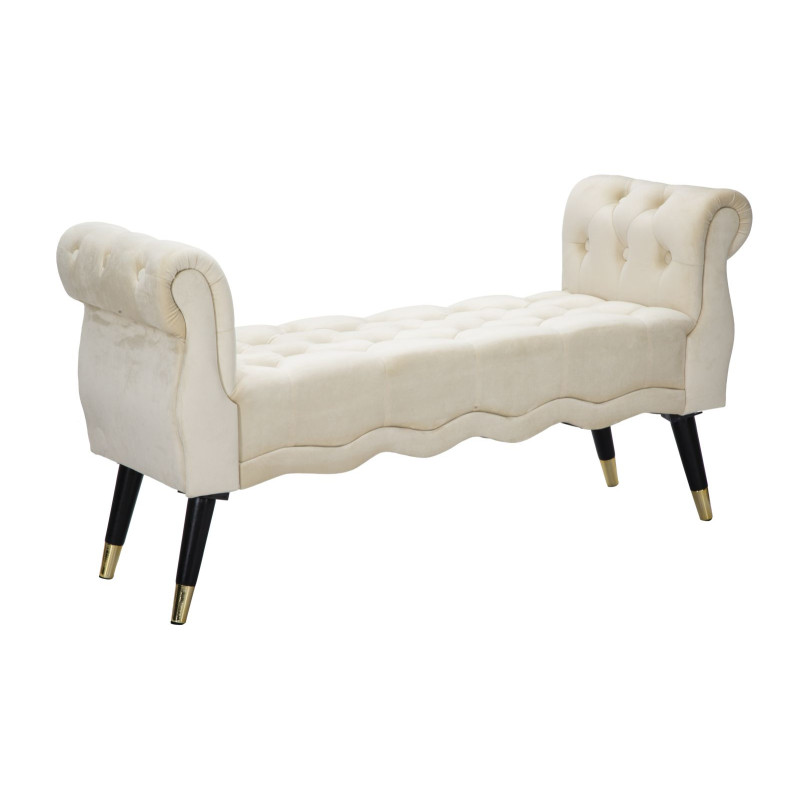 Banc Paris Crème & Or – Raffinement Doré 120 x 40 x 60 cm